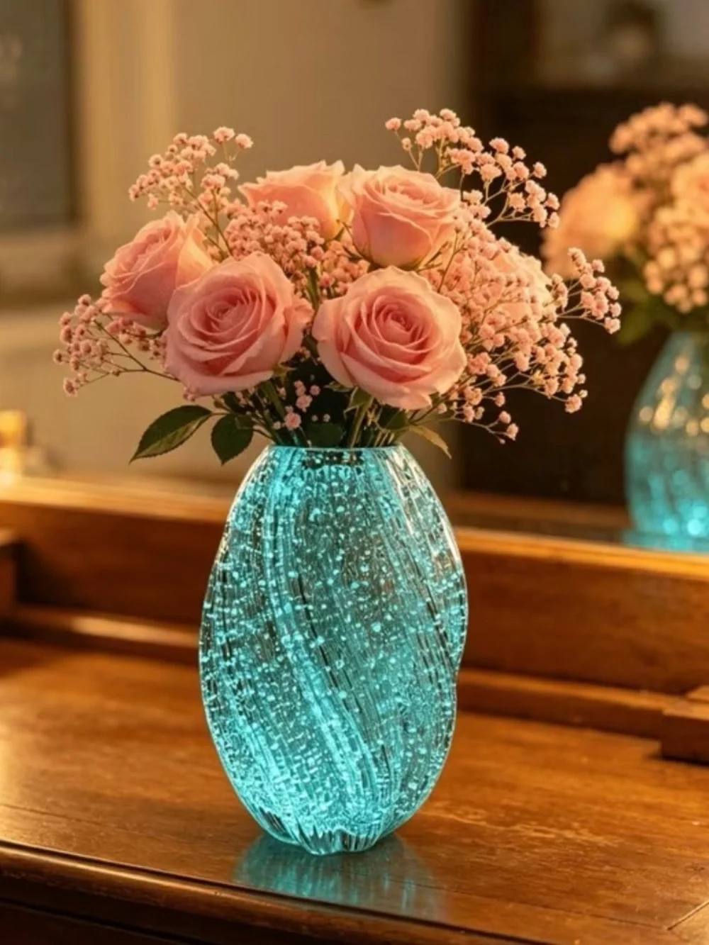 Turquoise photo sensitive Luminous Decorative Vase - Home Accents brand new